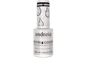 Andreia Professional NutriColor - Esmalte de Uñas Vegano con Nutrientes 100% Natural | Laca de Uñas Transpirable y Amigable con Uñas - Color NC1 White 10,5ml