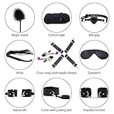 Set of 10, Fun for Couple, in Soft Leather Black Bandages Straps Under The Bed
