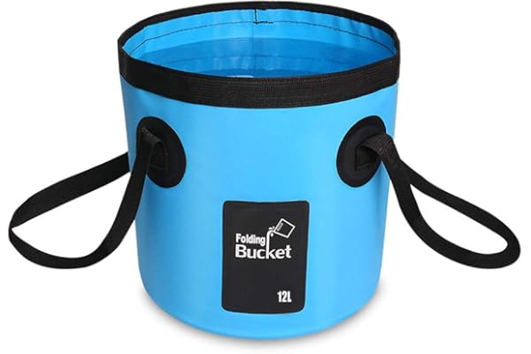 YAVO-EU Seaux Pliables Seau Pliant Étanche Robustes,(12L) Pliables,pour Camping, Voyages, Jardin, Pêche, Bateau, Plage, Randonnées et Pique-niques Sac à Eau Portable et Pliable