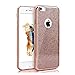 Produktbild Galaxy S7 Edge Hülle,Samsung S7 Edge Hülle,Leeook Luxury Schön Elegant Kreative Rose Gold Rosa Pink TPU Bumper Case Soft Silikon Gel Schutzhülle Shinning Glitzer Bling Weich TPU Schutzhülle Handy Tasche Silicone Rückseite Hülle Handytasche Etui Cover für Samsung Galaxy S7 Edge + 1 x Schwarz Eingabestift