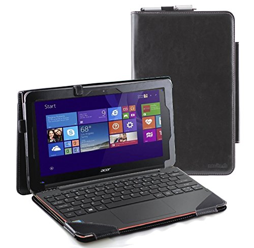 Navitech Leder Case / Cover passt mit oder ohne Docking Keyboard mit verstellbarem Stand für das Acer Aspire Switch 10e