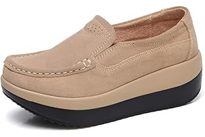 Solshine Walkmaxx - Scarpe da donna in pelle scamosciata, con tacco a zeppa