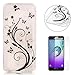 Produktbild CaseHome Silicone Gel Samsung Galaxy A3 2016/A310F Hülle(Mit Frei HD Displayschutzfolie) Transparent Weiche Silikon Schutzhülle,Weicher Flexibel Klar Gel Silikon TPU Hülle Superdünn Stoßfest Tasche Telefon-Kasten Schutz Tasche Schutzhülle Durchsichtig Handyhülle Silikon Case Schale für Samsung Galaxy A3 2016/A310F with Unique Black Pattern Design-Butterfly Floral Leaf