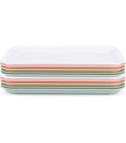 Set 8 Vassoi Da Portata In Plastica - 30.7x23 Cm Antiscivolo Per Bar, Hotel E Casa - Foto 9