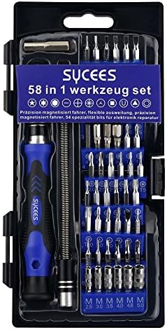 58 in 1 Precision Screwdriver Set with 54 Driver Bits, SYCEES Multipurpose Magnetic Repair Openning Tools kits for iPhone, Xbox, PC, Smartphone, MacBook most digital products