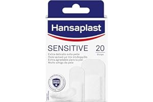 Hansaplast Cerotti SENSITIVE, Cerotti extra delicati specifici per pelli sensibili, Cerotti Hansaplast ipoallergenici, 1 confezione da 20 pezzi in formati assortiti
