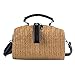 Produktbild Mitlfuny handbemalte Ledertasche, Schultertasche, Geschenk, Handgefertigte Tasche,Frauen-Weinlese eingesäumte Stroh-Beutel-beiläufige wilde Ferien-einfache Weave Crossbody-Tasche