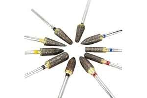Airgoesin 10pcs Sintered Diamond Grinding Bur Drill Bit Diamond Bur Set with 3/32" Shank Universal Rotary Tool Accessories for Ceramic Porcelain Stone Steel Carving, DIY Grinding, Polishing, Engraving
