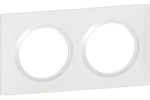 LEGRAND - Plaque dooxie Carrée - Plaque de Finition pour Prises et Interrupteurs dooxie - Fabriqué En France - 2 Postes - Blanc