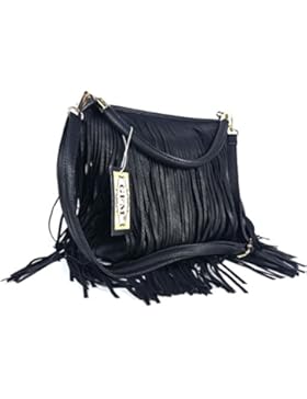 GFM® Kunstleder-Tasche mit weichen Fransen auf beiden Seiten, Schultertasche