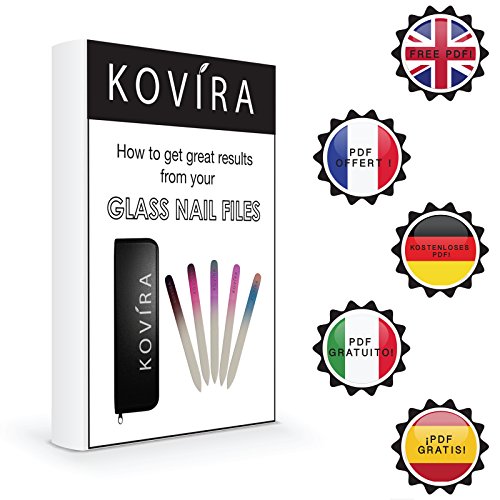 KOVIRA 5 Professional Crystal Nail File with Case – Glass Nail File – Premium Luxury Crystal Glass Finger Nail File Set – Pedicure Fingernail File – Manicure Nail Files and Buffer Kit by Kovira - 6