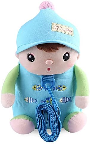 Backpack for Baby ,3D Cute Leashes Backpack Toddler Kids Safety Harnesses Cartoon Stuffed Animal Bag Bunny,Traction rope is designed to protect children from losing,There are different cute animal dolls for a baby to choose  (1-3 Years Old) (blue jelly bean)