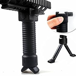WorldShopping4U Tir tactique poignée Airsoft Paintball Weaver Facile Bouton bipied Fore Grip ajustement 20mm RIS rail Black