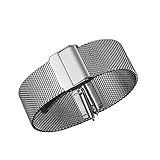 Luxus-High-End-Mode-Uhr-Mesh-Band Metall milanese Band Deluxe Ersatzarmband für Uhren mit Fester Sicherheit Faltschließe, Edelstahl 316l, für Männer und Frauen Silber