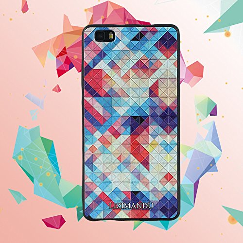 Huawei P8 Lite Funda Lizimandu 3D Patr  n Protectiva Carcasa de Silicona Gel TPU estrecha Case Cover Para huawei p8 lite Colorful Estopa Colorful Pizzle 