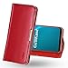 Price comparison product image OJBKase Galaxy S9 Plus Case, Luxury Genuine Leather Slim Folio Wallet Case Flip Book Cover with [Kickstand] [Card Slots] Shockproof Durable Protective Case For Samsung Galaxy S9 Plus (Red)