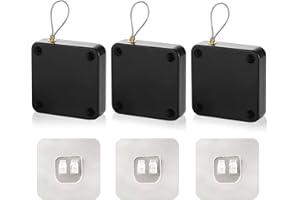 Hifrom Cierrapuertas automático con sensor con cordón, cierrapuertas sin necesidad de taladrar, cierrapuertas interiores, para oficinas en casa (3 unidades)