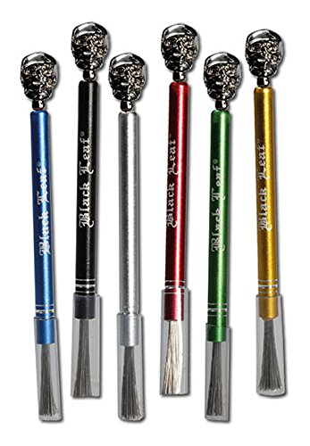 Black Leaf Stahlpinsel mit Spitze für Pfeifensiebe - Reinigungstool für Bongs - PatchouliWorld (Skull)