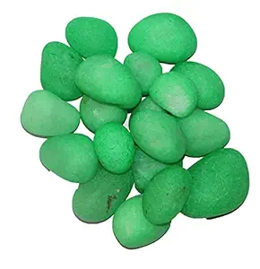 Fish Aquarium Water Dyed Green Pebble 15-30mm Gravel 2kg Stone Pebbles Chips