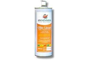 Olio Extra Vergine di Oliva Italiano Licari - 100% Naturale Estratto a Freddo - Prodotto in Calabria - Puro e Fruttato - Perfetto sulla tua tavola (500 Ml) - Raccolta 2024/2025 - Sapori Mediterranei