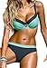 Produktbild CROSS1946 Damen Elegant Bademode Push Up Zweiteiler Swimsuits Badeanzug Bikini-Set Gruen-Blue Medium