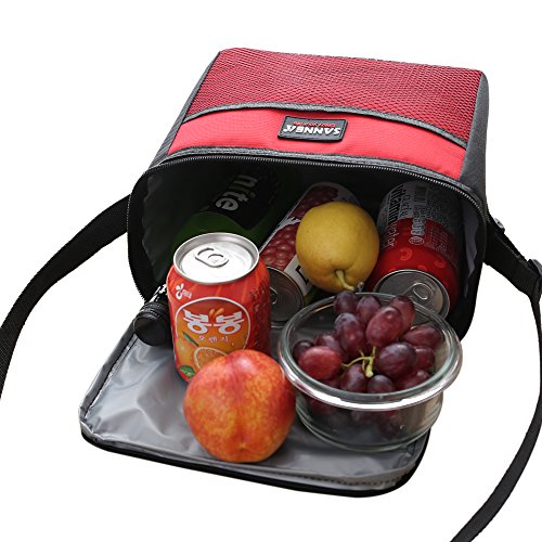 Yvonnelee 5L Kühltasche Thermotasche Isoliertasche Mittagessen Tasche für Arbeit Schule Picknick Radfahren Einkaufen Unterwegs Lebensmitteltransport für Damen Herren und Kinder Isoliert Klein – Grau - 4