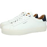 Pepe Jeans PMS30930 Men's Trainers, White, Comfortable, Laces, and Stitched Floor Rubber Non-Slip Man Sneakers