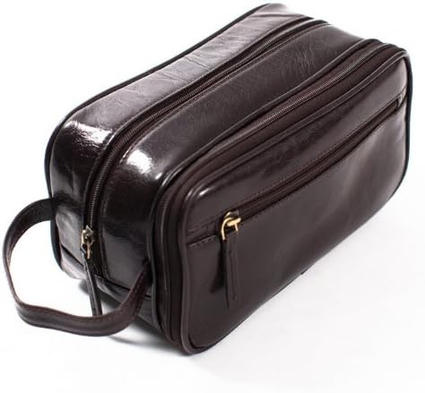 Leather Wash Bag, Toiletry Bag (brown glaze)