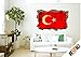 Produktbild Türkei Türkiye Flagge 3D-Optik Wandtattoo 70 x 105 cm Wandbild Sticker Aufkleber D038