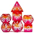 Lesbian Pride Dice Set - Lesbian DND Dice Set - Dungeons and Dragons Dice Lesbian Pride Polyhedral Dice Set - Dice for Dungeons and Dragons and Tabletop RPGs