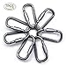 Produktbild 7Pcs D Form-Aluminiumlegierungs-Karabiner-Schrauben-Verschluß Keychain Flaschen-Hooker und 2 PC Schlüsselringe kampierende wandernde kletternde Zusätze