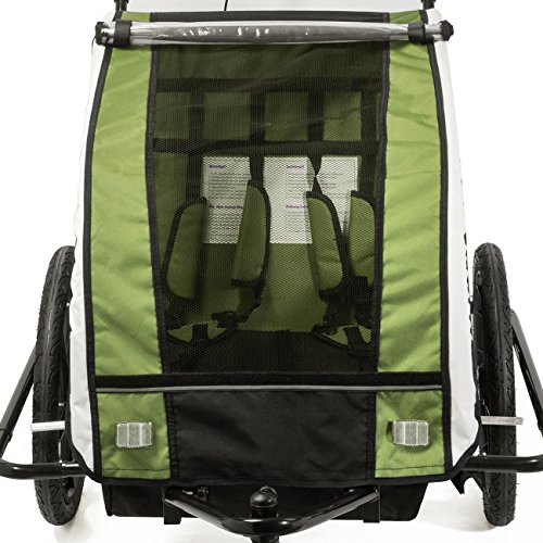 SAMAX Fahrradanhänger Jogger 2in1 360° drehbar Kinderanhänger Kinderfahrradanhänger Transportwagen vollgefederte Hinterachse für 2 Kinder – weitere Farben verfügbar - 8