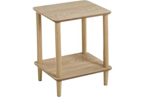 LOLAhome - Mesa Auxiliar Pequeña de Madera de Pino Estilo Nórdico Color Beige. Ideal para Salón o Dormitorio. Medidas 47x34x40 cm. Compacta, Elegante y Funcional.