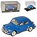 Produktbild Atlas Renault 4CV Luxe Limousine Blau mit Sockel und Vitrine 1/43 Modell Auto mit individiuellem Wunschkennzeichen