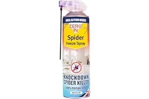 Zero In Spider Freeze Spray 500ml - Instantly Kills Spiders, 100% Poison Free - Non Toxic, Fast-Acting, Odourless Formula Kills on Contact