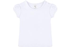 Lilax Baby Girls' Basic T-Shirt Short Sleeve Crewneck Tee