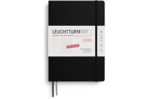 ‎LEUCHTTURM1917 LEUCHTTURM1917 372519 Wochenkalender & Notizbuch Dotted Medium (A5) 2026, 12 Monate, Schwarz, Deutsch