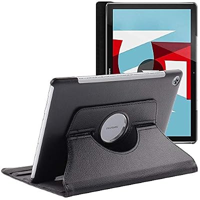 ebestStar - Compatible Coque Huawei MediaPad M5 10.8 Housse Protection Etui PU Cuir Support Rotatif 360, Noir [M5 10.8: 258.7 x 171.8 x 7.3mm, 10.8'']