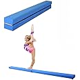 Dripex Folding Gymnastics Balance Beam 7FT Kids Training Beam Faux Suede for Home Gym Exercise