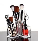 LIMPIO Y ORDENADO: PuTwo Acrílico Organizador de Brochas de Maquillaje proteja sus artículos de cuidado personal del polvo y mantenga las brochas y utensilios de maquillaje limpios de suciedad guardando sus cosas en este Transparente Almacenamiento de Brochas de Maquillaje maquillaje organizador que proporciona un espacio de almacenamiento práctico pero elegante