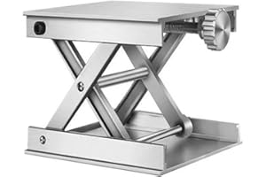 Eayoly Sollevatore da Laboratorio per Jack da Laboratorio - 3,5''x3,5'' Tavolo elevatore per Jack da Laboratorio in Lega di Alluminio - Piattaforma di Supporto Regolabile per Router Min 0,8'' Max