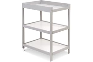 EMMA Table à langer en bois avec étagères Gris