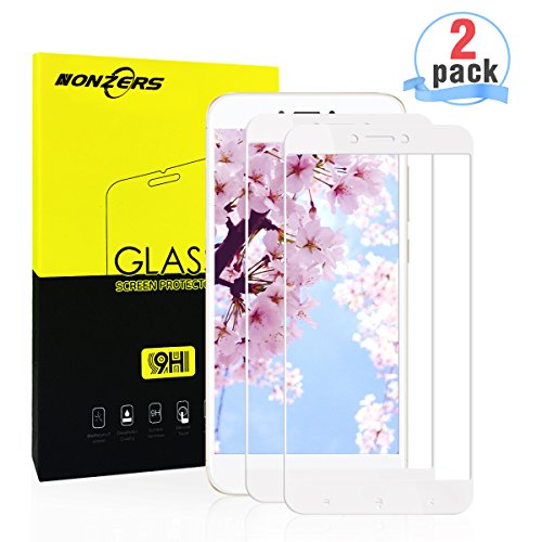 2-Unidad Protector de Cristal Templado para Xiaomi Redmi 4X,Protector de Pantalla Vidrio Templado,Alta Definicion,9H Dureza,Sin Burbujas,Sin Borde Blanco(Blanco)