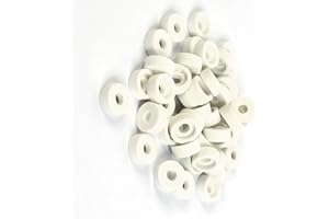 Aexit Tube de protection d'isolation en céramique blanc de 15 mm de diamètre extérieur de 6 mm de hauteur, 50 pièces GR354090P458093N