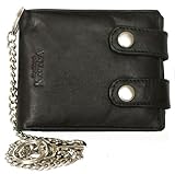 Men's Black Biker's Wallet Kabana with 45 Cm Long Metal Chain to Hang (Luggage)