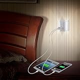 Albrillo LED Nachtlicht Steckdose Orientierungslicht mit 2x Dual USB-Anschluss, Dämmerungssensor, 10 LEDs, 3 Modi, Dimmbar - 6