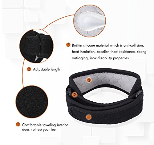 AGPTek Einstellbare Silikon Knieschutz, Schmerz RelievedKnee Bracefor Rennen, Springen, Basketball-Sport usw. 2 Stück - 5