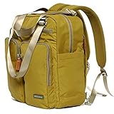 Bebamour Baby Changing Bag Travel Backpack Nappy Changing Bag Set (Dark Yellow)