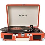 Crosley Cruiser Briefcase Style Three Speed Portable Vinyl Turntable with Built-In Stereo Speakers - Orange