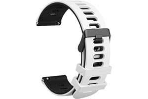 Mugust Bicolore Bracelets de Montre,Caoutchouc Silicone,Libération Rapide, Bandes de Rechange pour Homme et Femme, Boucle en Acier Inoxydable,20mm 22mm